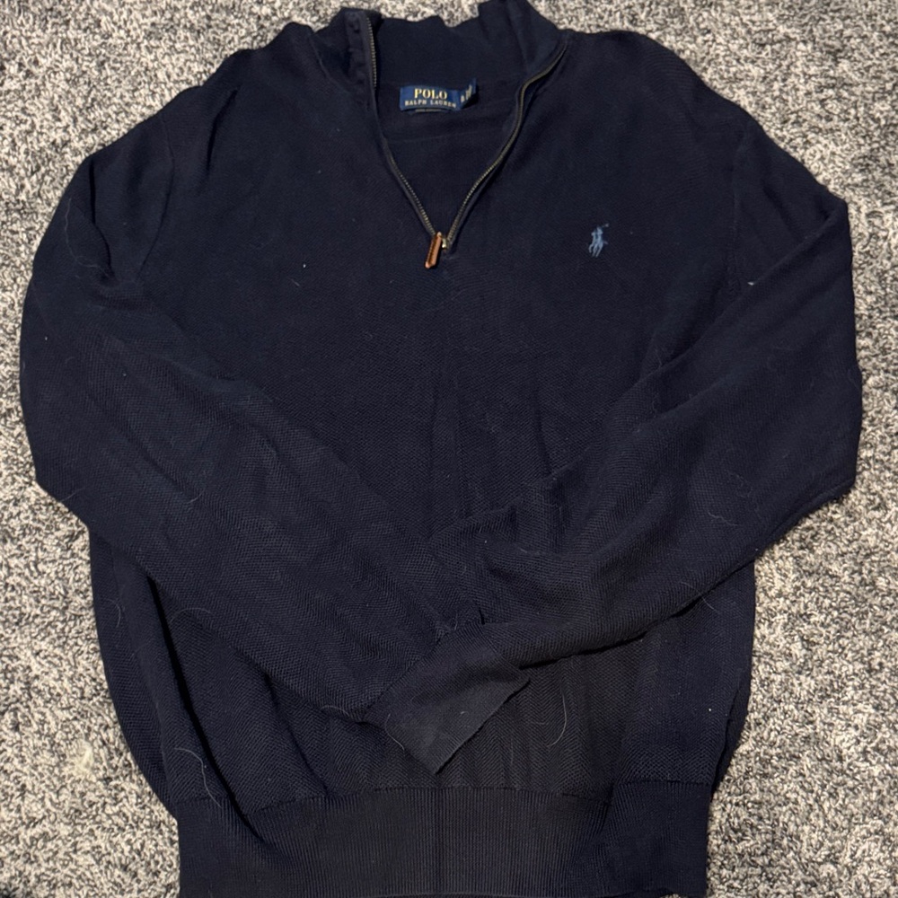 Polo by Ralph Lauren Men's Dark Blue Zip-Up Sweater